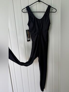 Vintage 80s Rainbeau Target Unitard Black L NWT